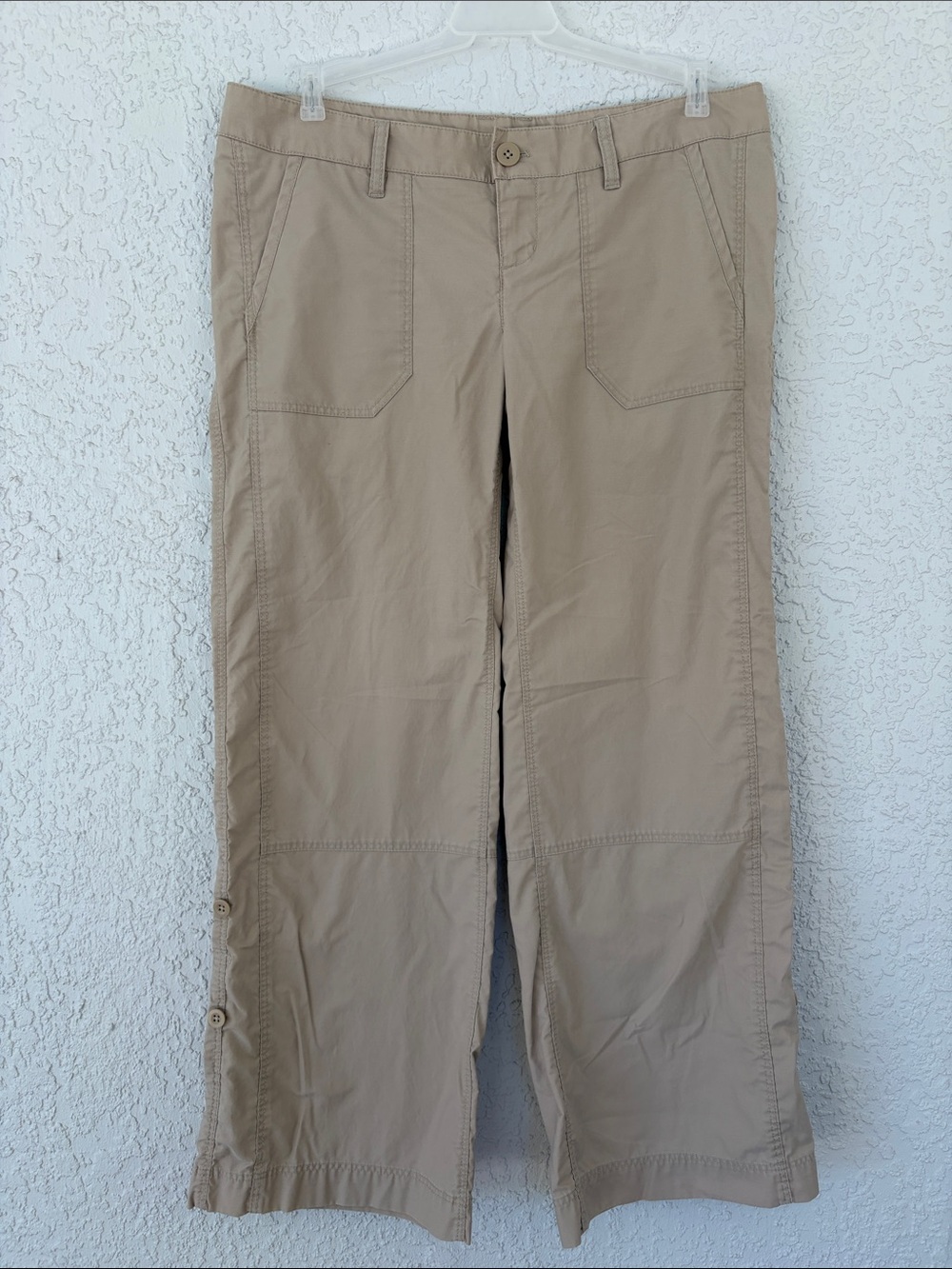 GAP Maternity  Beige Wide-Leg Chino roll panel pants size 10
